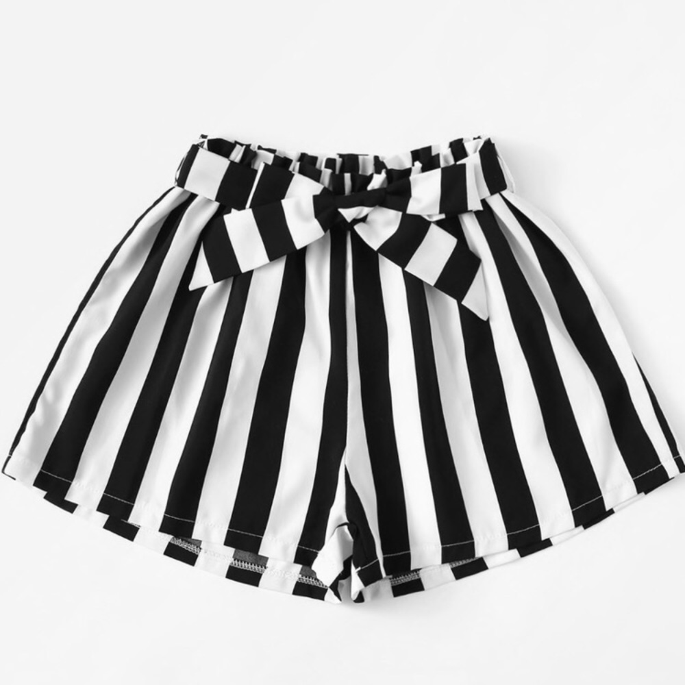 NWT Black and White Striped Shorts